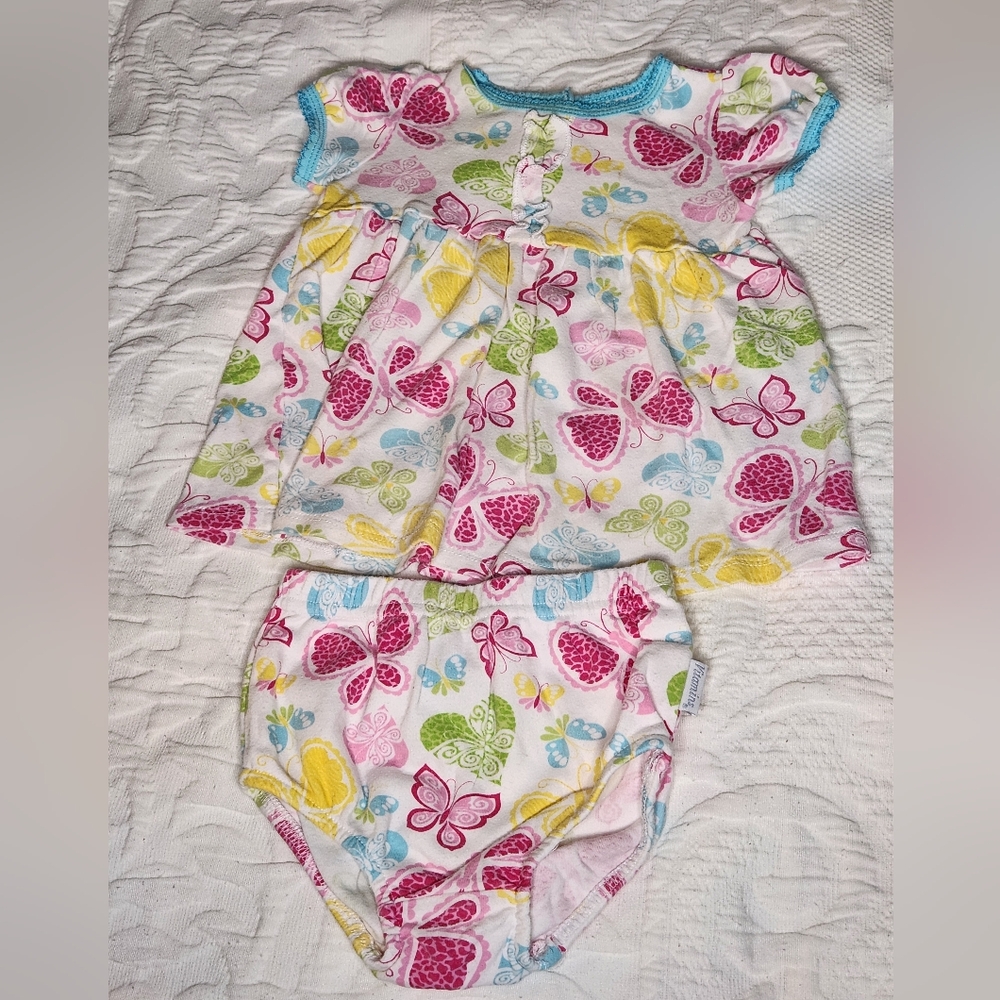 Vitamins Baby Colorful Butterfly Baby shirt and Bloomers Set size 9 months